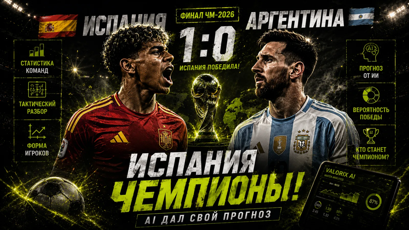 Испания — чемпион мира: как La Roja обошла Аргентину в финале