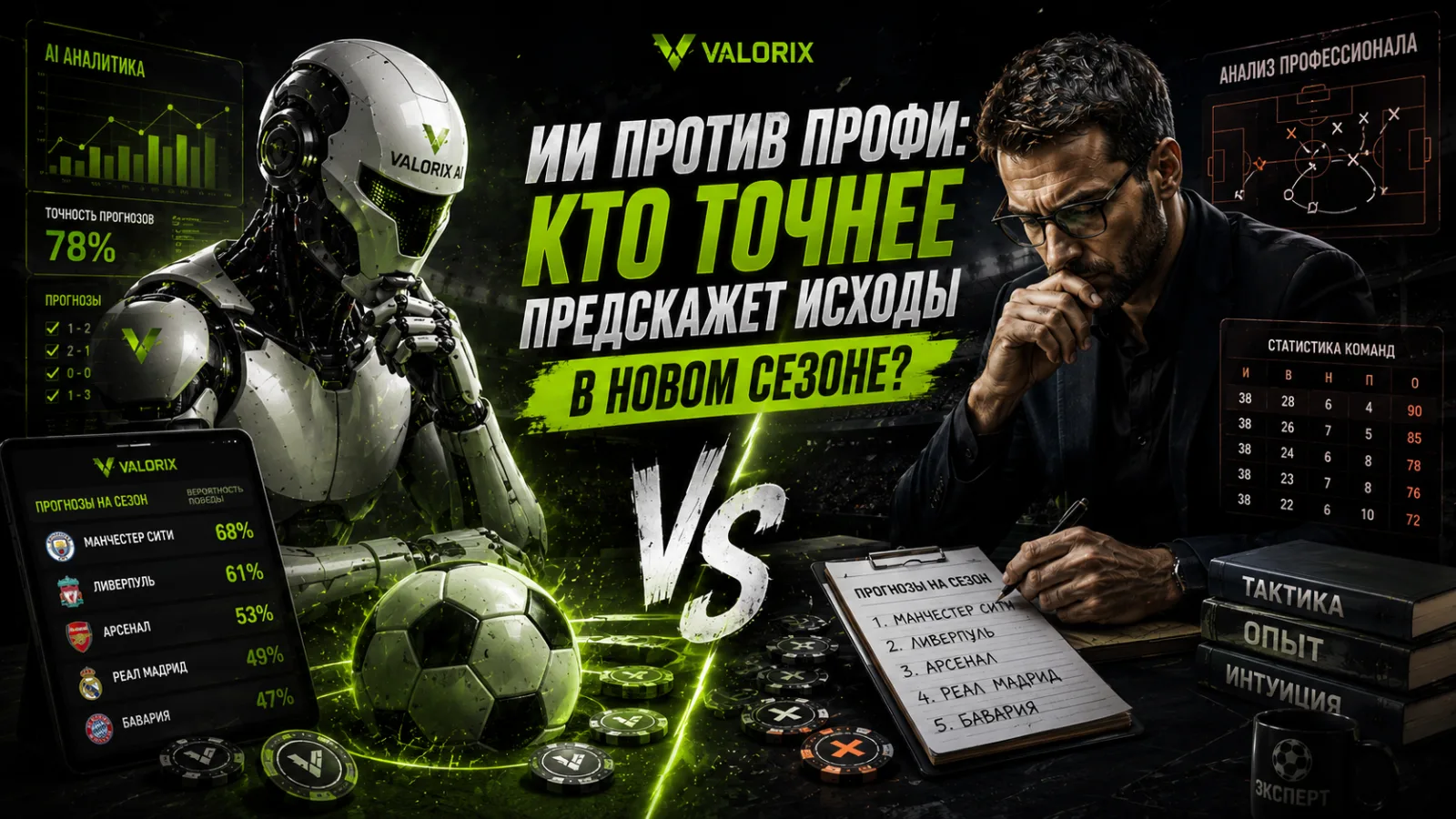ИИ против профи: кто точнее предскажет исходы в новом сезоне?